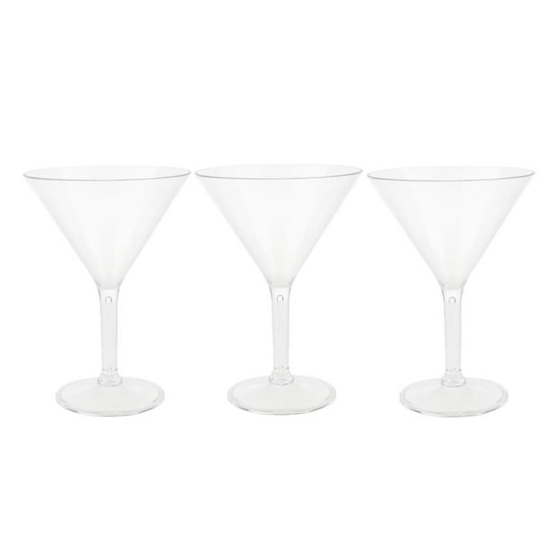 Ensemble de 3 verres à cocktail à Martini de style vintage, tasse en  acrylique transparent, 300 ml 