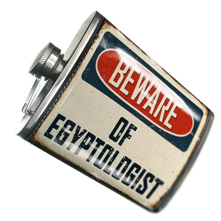 

NEONBLOND Flask Beware Of Egyptologist Vintage Funny Sign