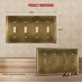 thumbnail image 2 of ENERLITES Quad Toggle Light Switch Metal Cover Plate, Stainless Steel Wall Plate, Corrosion Resistant, Standard Size 4-Gang 4.50" x 8.19", 7714-AB, Antique Brass, 2 of 5