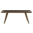thumbnail image 4 of Accent Chair Bench, Walnut Black, Faux Vinyl Leather, Wood, Living Kitchen Cafe Bistro Hospitality Restaurant, Modern Contemporary HB36059, 4 of 8