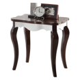 thumbnail image 1 of Table d'Extrémité en Bois avec Pieds en Cabriolet, Blanc et Brun Noyer, 1 of 2