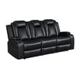 thumbnail image 5 of New Classic Furniture Orion II 2-Pc Faux Leather Manual Living Room Set in Black, 5 of 11