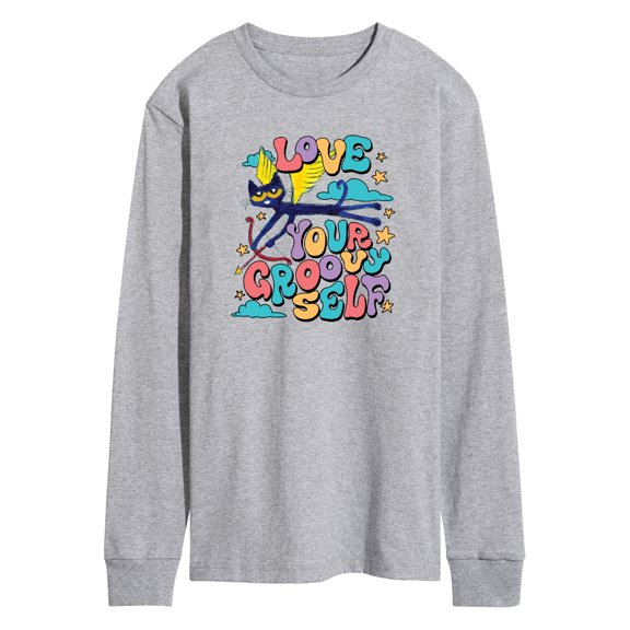 Pete The Cat - Love Yourself - Men's Long Sleeve Graphic T-Shirt