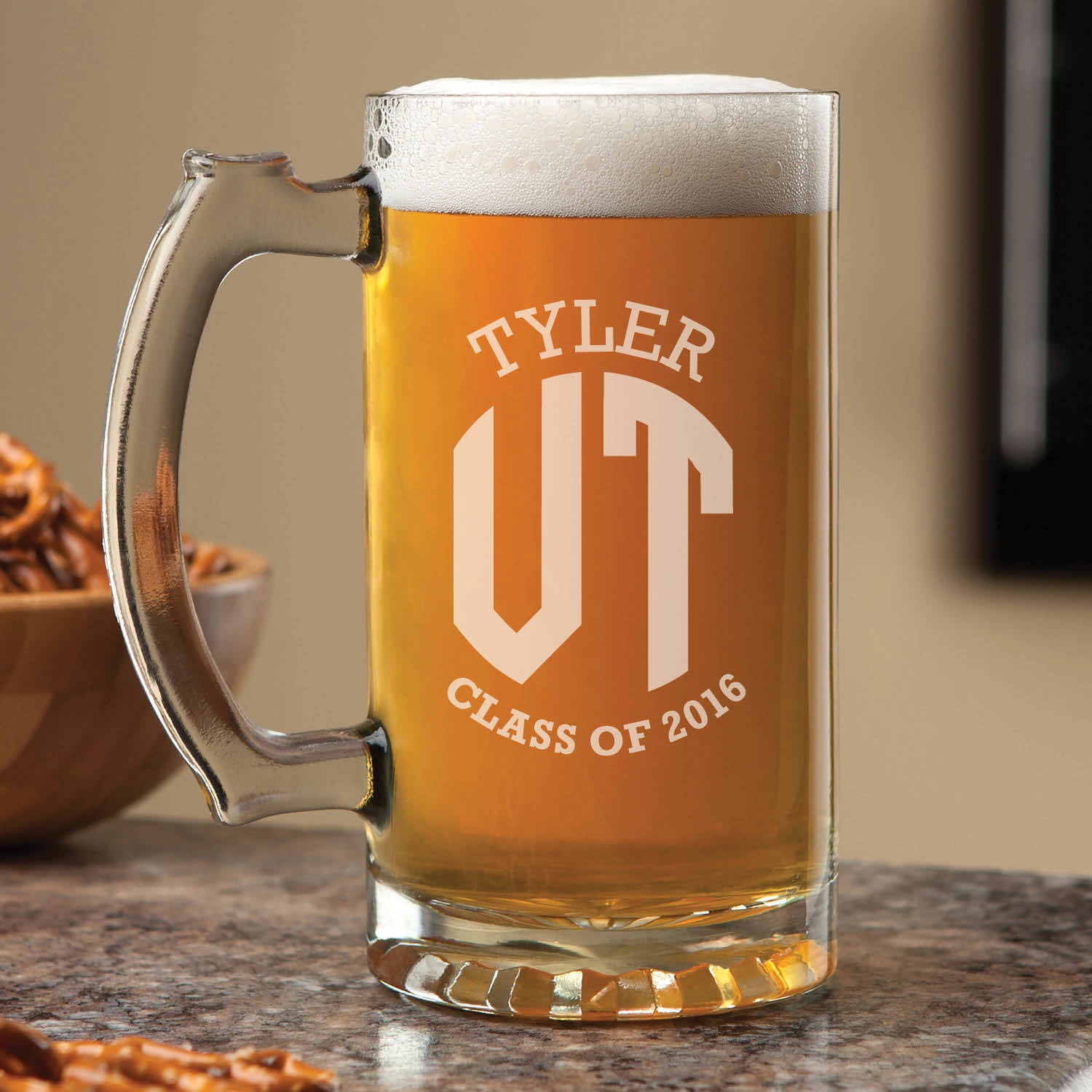 Personalized Graduation Beer Mug - Monogram