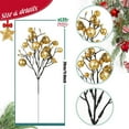 thumbnail image 7 of 12 Pack Artificial Glitter Berry Stems, NOGIS 11.4 inch Christmas Glitter Berries Spray Picks Holly Berry Branches for Christmas Tree Ornaments DIY Crafts Wreath Xmas Holiday Home Decor(Gold), 7 of 7