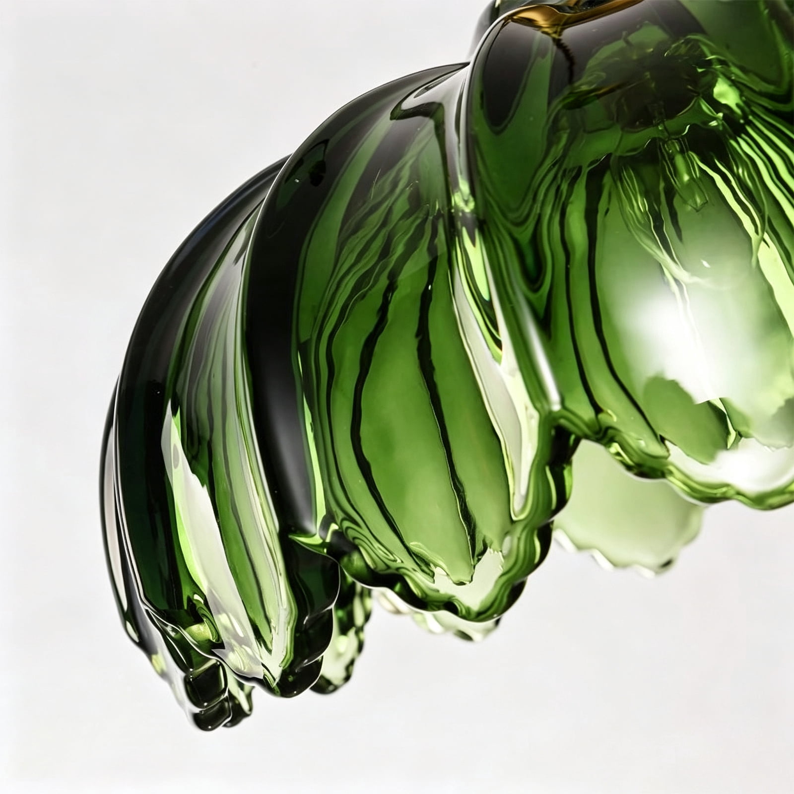 Glass Pendant Lights Plug in, Green Vintage Pendant Light Fixtures,Plug in Hanging Lamp for Dining Room, Living Room, Bedroom (No Bulb Included)