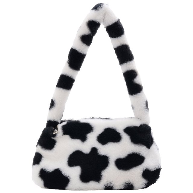Vintage mujer hombro axila bolsa Animal patrón felpa portátil Mini monederos