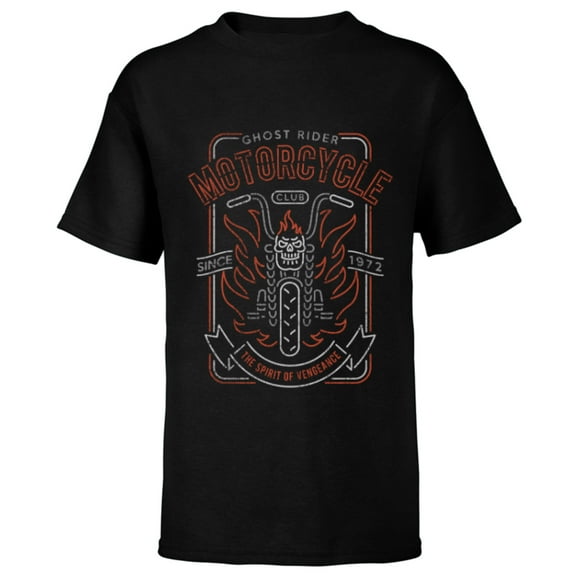 Marvel Ghost Rider Motorcycle Club - Short Sleeve T-Shirt for Kids - Customized-Black