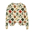 thumbnail image 7 of Jkety Christmas Tops for Women Fall Wildflower Sweatshirt Women Casual Long Sleeve Printed Flowers Shirts Boho Cottagecore Floral Autumn Pullover Light Yellow,M, 7 of 7