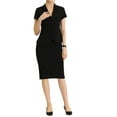 thumbnail image 2 of Junior's  2 Piece Suit Set Short Sleeve Blazer Jacket Pencil Skirt, 2 of 5