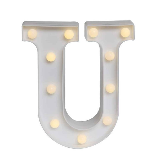 Matsuzay Número 3D Visual LED Luz de noche Lámpara de escritorio Fiesta de cumpleaños Regalo para niños Iluminación y accesorios letra u Matsuzay LED1555-21B