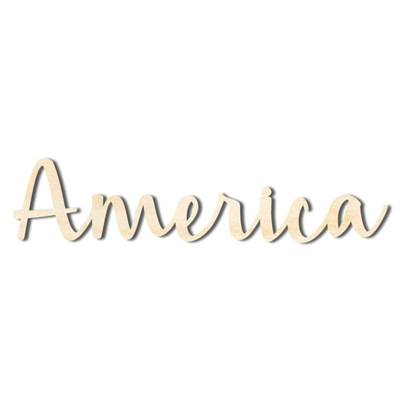 Unfinished Wood America Script 18" / 1/2"