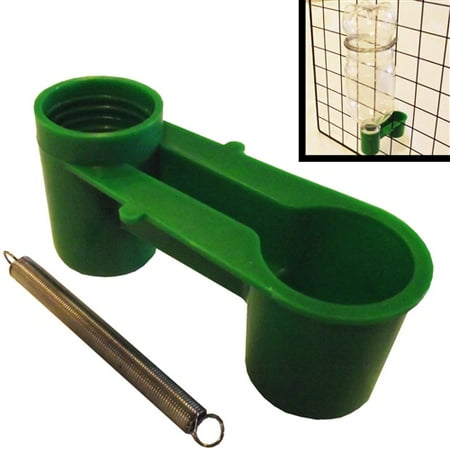 12 Pack Spring - 12 Pack Of Green Soda Pop Water Bottle Bird Drinker Cups & Mounting Springs