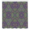 thumbnail image 3 of Ambesonne Psychedelic Shower Curtain, Mandala Boho Hippie, 69"Wx70"L, Purple Green, 3 of 5