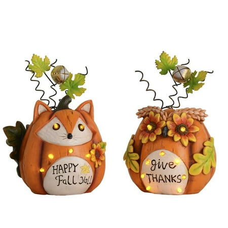 Fall Decorations Pumpkin With Solar Lights Thanksgiving