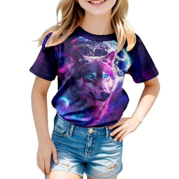 Miaoju Girls Tops Size 14-16 Crew Neck Cute Graphic Short Sleeve T-Shirt Funny Sports T-Shirt Summer Clothes for Girls