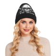 thumbnail image 4 of joogoo Skull on Black Beanie Hats Men Women Cuffed Skull Cap Winter Warm Knit Thick Beanies, 4 of 7