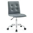 thumbnail image 1 of Modway Chaise de Bureau Pivotante Sans Accoudoirs à Dossier Mi-Haut à Nervures, Gris, 1 of 5
