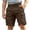 Brown, variant on Boys Solid Casual Linen Shorts Cargo Style Knee Length Autumn Outdoor Play for Kids Army Green 4 Years-5 Years