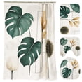 thumbnail image 2 of BSHAPPLUS Shower Curtain Set Geometric Plants Bathroom Sets with Shower Curtain and Rugs Waterproof Shower Curtain 12 Hooks for Bathroom 71 x 71 inches, 2 of 10