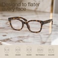 thumbnail image 7 of 3 Pack Blue Light Blocking Glasses for Women Men, Square Frame Computer Screen Eyeglasses Clear Lens Gaming Glasses, 7 of 7