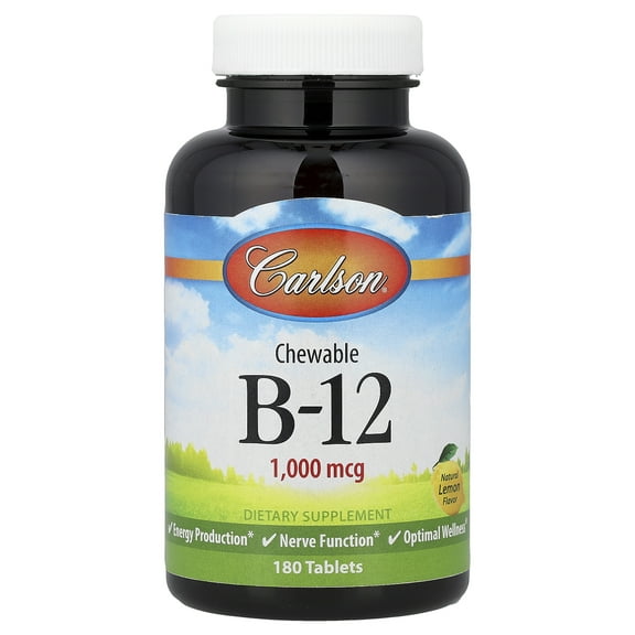 Carlson Labs B-12-SL, 1000mcg, 180 Chewable Tablets