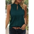 thumbnail image 3 of Women'S Solid Color V-Neck Sleeveless Top Dark Green L, 3 of 6