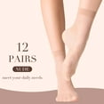 thumbnail image 2 of Yilanmy 12 Pairs Women Ankle High Nylon Sheer Socks Soft Silky Elastic Summer Thin Transparent Stockings, 2 of 7