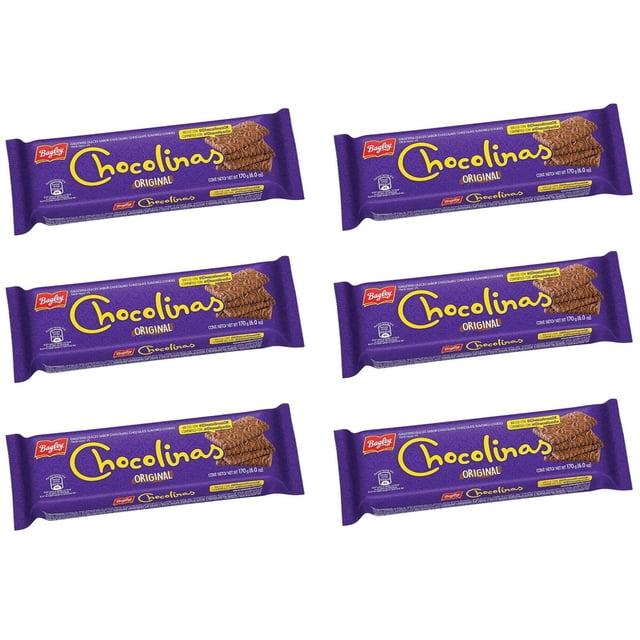 CHOCOLINAS CHOCOLATE COOKIES - GALLETITAS SABOR CHOCOLATE - 170 G/6 OZ EACH (6 PACK) - IMPORTED FROM ARGENTINA