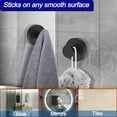 thumbnail image 3 of Suction Cup Hooks for Shower, Removable Towel Hooks for Bathroom Window Glass Door Wall, Bath Robe Looafh Hook for Hanging - 2 Pack, Black, 3 of 8