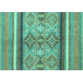 thumbnail image 1 of Ahgly Company Machine Washable Indoor Rectangle Abstract Turquoise Blue Modern Area Rugs, 8' x 10', 1 of 4