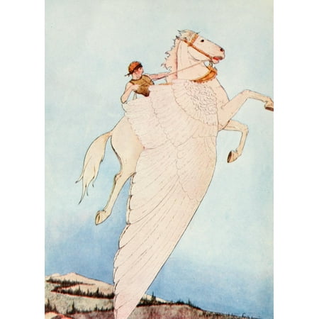 Myths Every Child Should Know 1914 He sat on a winged horse Poster Print by  M Hamilton