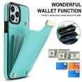 thumbnail image 2 of ELEHOLD Leather Wallet Case for iPhone 14 Pro,Premium Leather Material with Organ Card Slots Holders Full Body Protection Shockproof Anti-Fingerprint Purse Case,Mint, 2 of 7