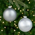 thumbnail image 4 of Northlight Shiny and Matte Christmas Glass Ball Ornaments - 4" (100mm) - Silver - 4ct, 4 of 9