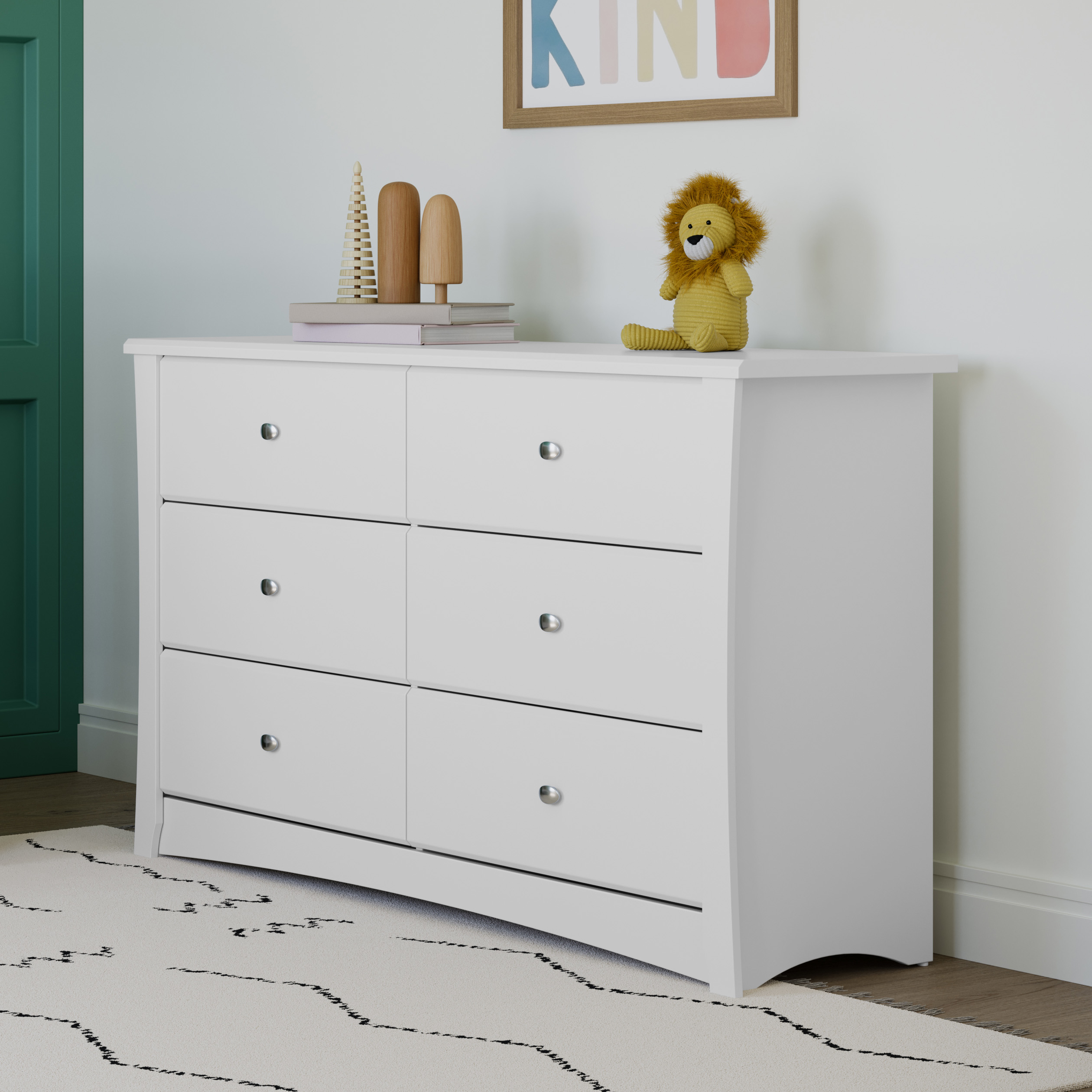 Storkcraft Crescent 6 Drawer Kids and Baby Double Dresser White - image 5 of 14