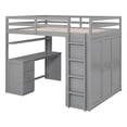 thumbnail image 6 of Bellemave Full Size Loft Bed with Desk and Storage Wardrobe, Drawers, Wood High Loft Bed(Classic Gray), 6 of 10