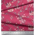 thumbnail image 3 of Soimoi Pink Japan Crepe Satin Fabric Roses & Ranunculus Floral Print Fabric by Yard 44 Inch Wide, 3 of 3