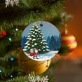thumbnail image 6 of HongHeng 1Pc Acrylic Round Christmas Ornament, Santa on the Move Print Round Acrylic Ornament Festive Tree Decoration with Hanging String, Lightweight, 6 of 7