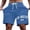 Blue, variant on Men's Trendy Letter Print Casual Shorts Breathable Polyester Summer Shorts