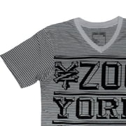 Zoo York Men's Gray Striped V-Neck Practice Truth T-Shirt (S)