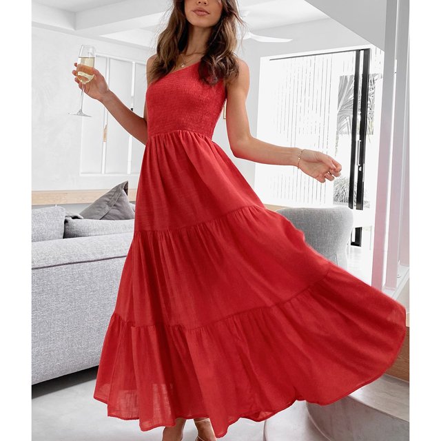 Vestidos largos con volantes escalonados, vestidos largos fluidos de fiesta bohemios de verano para mujer Vestidos de verano para mujer diseñados meticulosamente