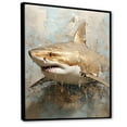 thumbnail image 2 of Designart "Beige Hued Shark Essence" Shark Floater Framed Wall Art Living Room, 2 of 5