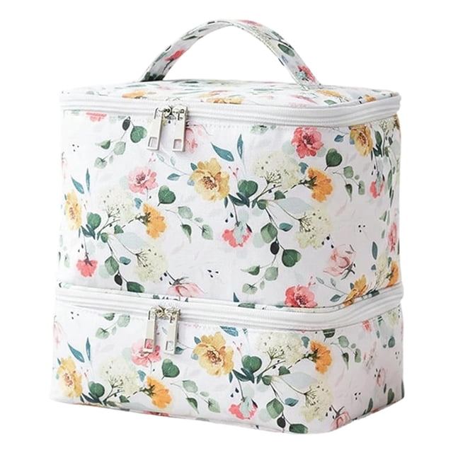 Estuche organizador de esmaltes de uñas elegante para mujeres, suministros, accesorio profesional Blanco