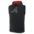 thumbnail image 2 of Men's Fanatics Black Atlanta Braves Fire Speed Sleeveless Pullover Hoodie, 2 of 3