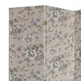 thumbnail image 2 of Paravent en Tissu 3 Panneaux 71 Pouces avec Imprimé Floral, Gris, 2 of 2