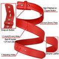 thumbnail image 5 of Falari Replacement Leather Dress Belt Strap Without Buckle Snap on Strap 33mm fit 35mm Buckle - Red L, 5 of 7