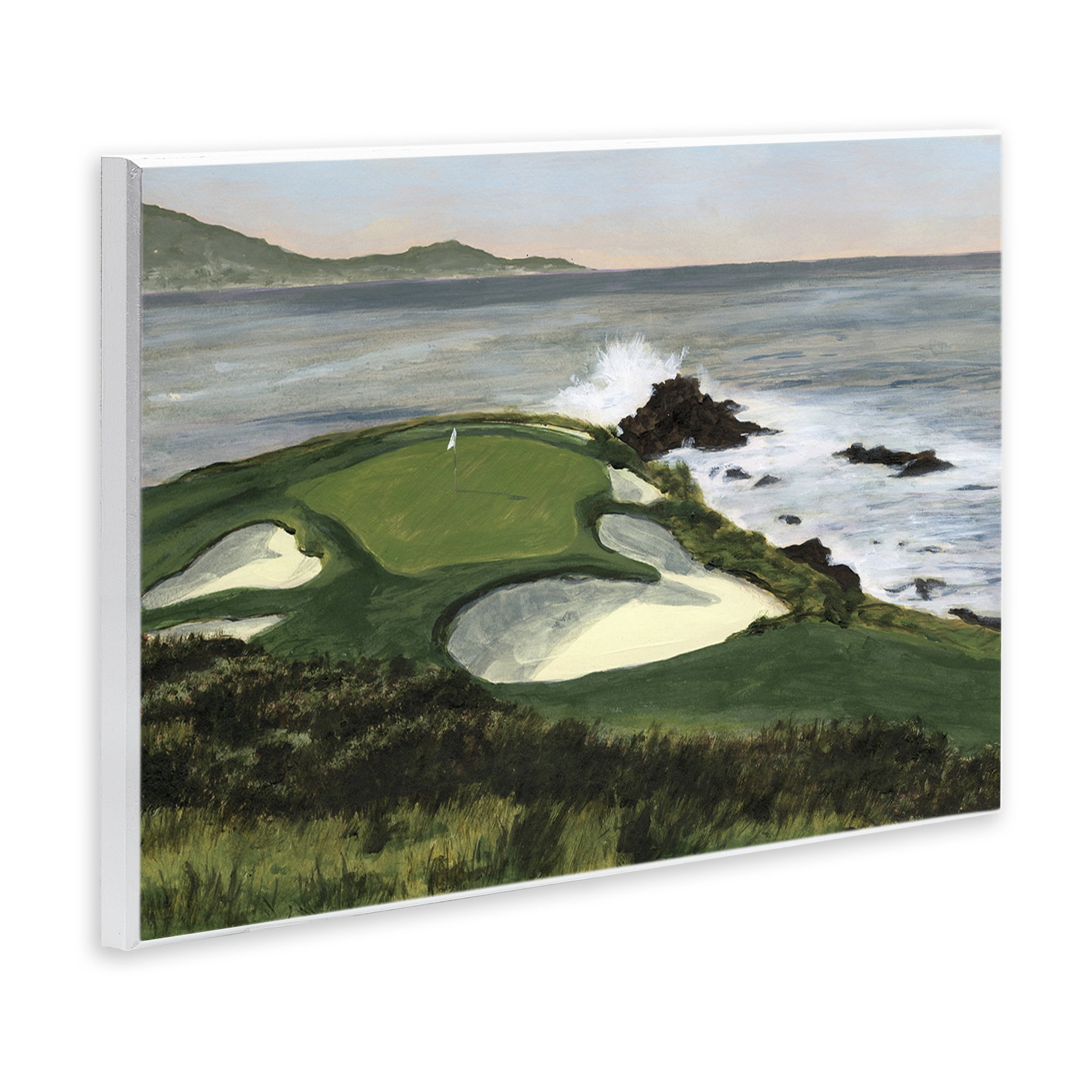 Stupell Industries Coastal Golf Course Landscape Painting Unframed Art Print Wall Art, 19 x 13