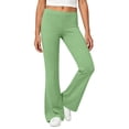 thumbnail image 2 of BXJX Girls Flare Pants, Casual School Stretch Elastic Waist Kids Yoga Pants Green Size 9-10 T, 2 of 8