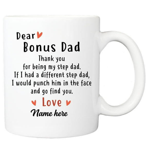 Personalized Dear Bonus Dad Mug Thank you Step Dad Gift For Father s Day