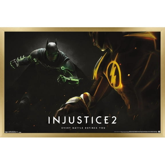 DC Comics - Injustice: Gods Among Us 2 - Batman & The Flash Wall Poster, 22.375" x 34", Framed